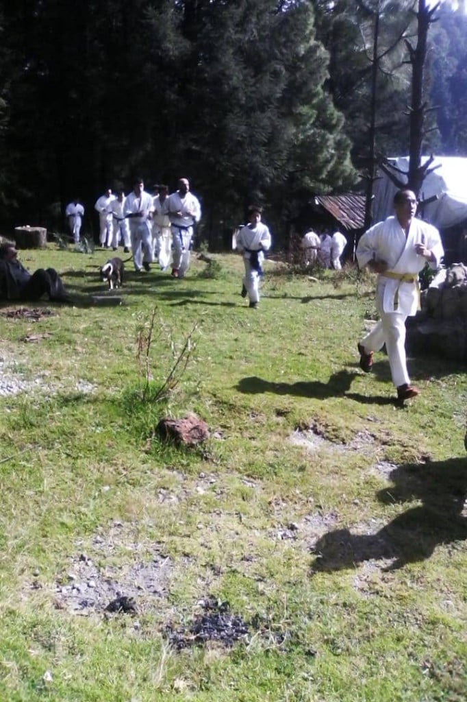 Run through the forest during the winter camp and grading
